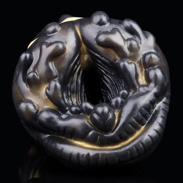 Monster Fantasy Taschenmuschi – Schwarz-Gold Silikon Vagina Männlicher Masturbator – Bild 7