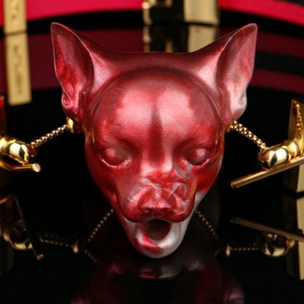 Fuchs-Bondage-Mundknebel – Blutroter Silikon-Knebel für BDSM und weibliche Lustspiele