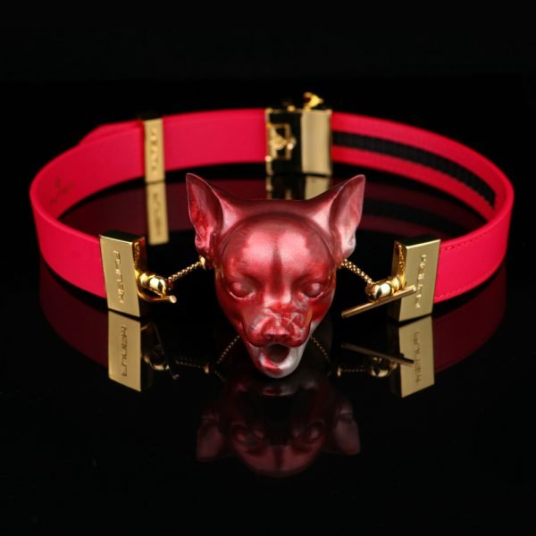 Fuchs-Bondage-Mundknebel – Blutroter Silikon-Knebel für BDSM und weibliche Lustspiele – Bild 2