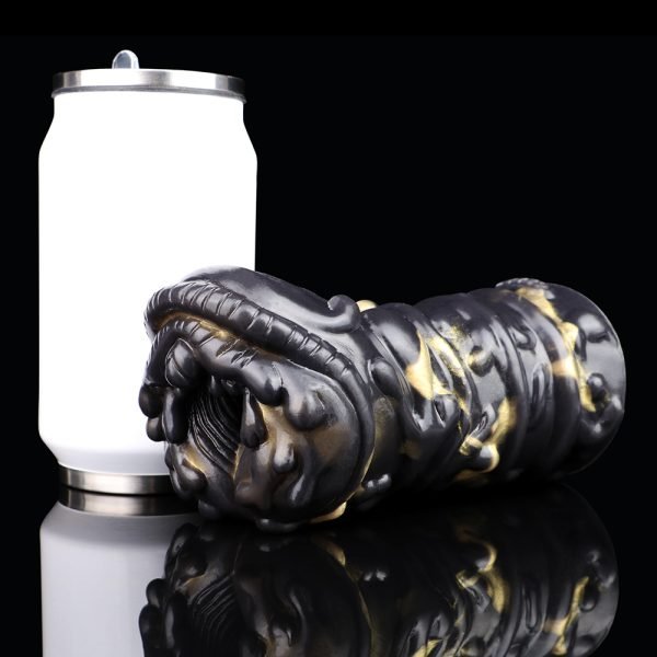 Monster Fantasy Taschenmuschi – Schwarz-Gold Silikon Vagina Männlicher Masturbator