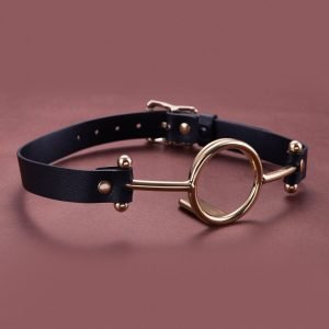 Zungen-Drückender Mundknebel – Extreme Fesselung Bondage Leder Sexspielzeuge für Frauen