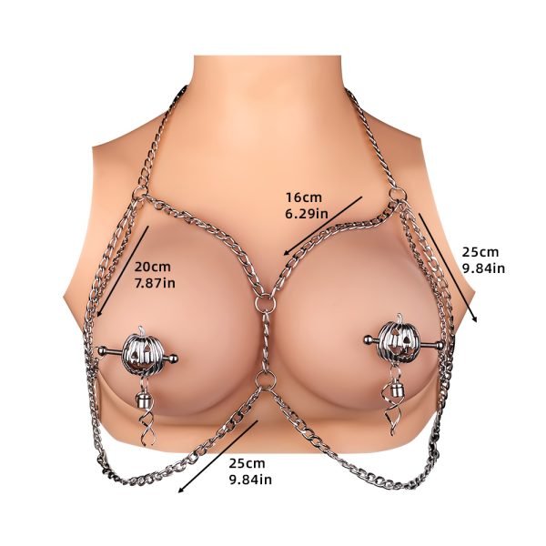 Kürbis-Laternen-Titten-Fick-Seil-Bondage – Leder-Harness und Female BDSM Sex Spielzeuge – Bild 7