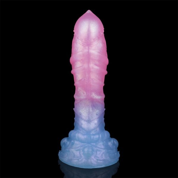 Fantasy Saugnapf Dildos – Leuchtender Regenbogen Silikon Analplug für Frauen Sexspielzeuge – Bild 2