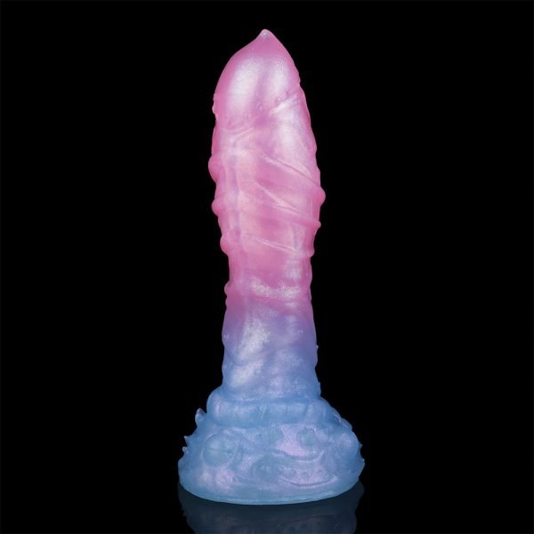 Fantasy Saugnapf Dildos – Leuchtender Regenbogen Silikon Analplug für Frauen Sexspielzeuge – Bild 3