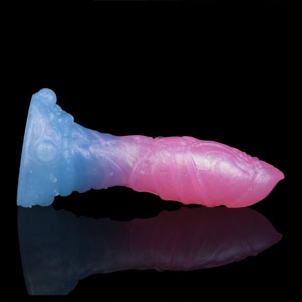 Fantasy Saugnapf Dildos – Leuchtender Regenbogen Silikon Analplug für Frauen Sexspielzeuge – Bild 4
