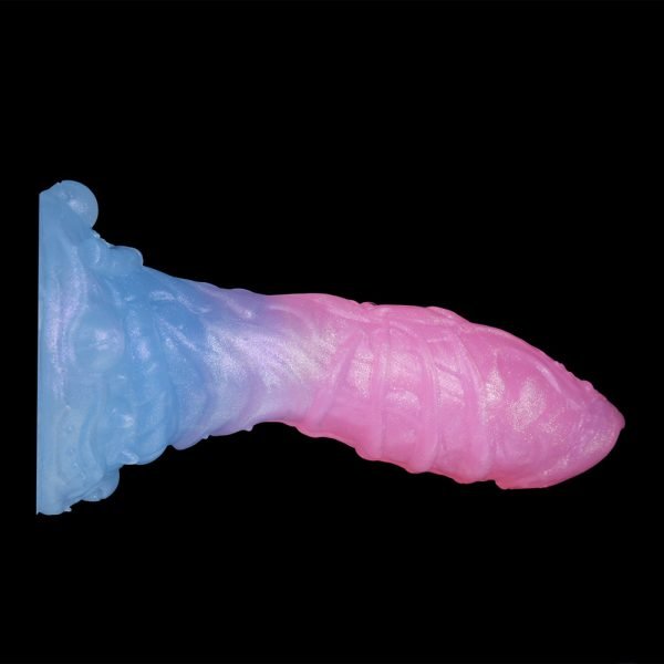 Fantasy Saugnapf Dildos – Leuchtender Regenbogen Silikon Analplug für Frauen Sexspielzeuge – Bild 5