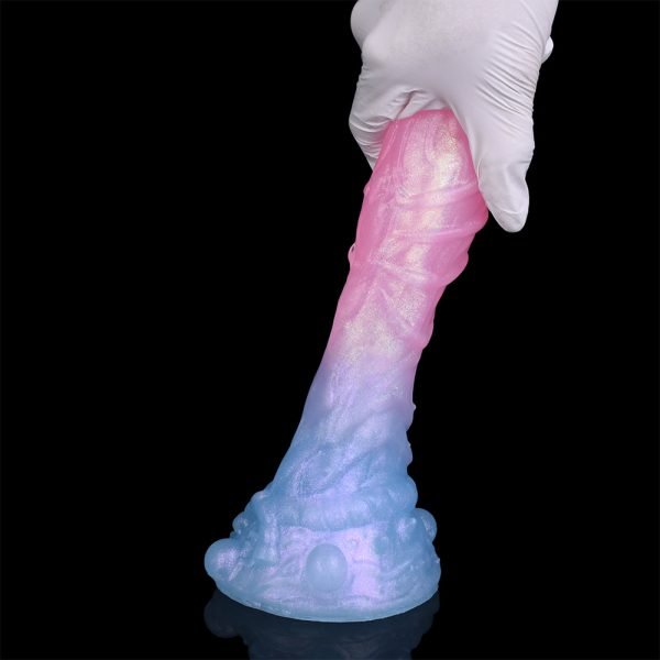 Fantasy Saugnapf Dildos – Leuchtender Regenbogen Silikon Analplug für Frauen Sexspielzeuge – Bild 7
