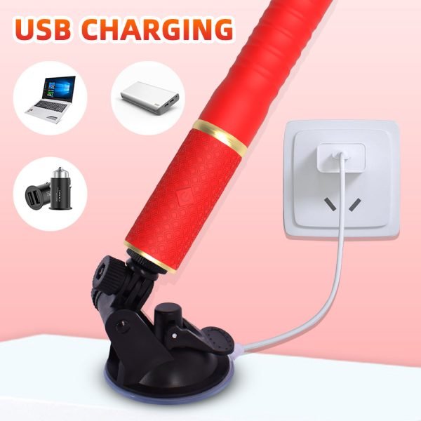 Thrusting Dildo Fickmaschine – Handheld Blowjob Vibrator mit Saugfuß – Bild 4