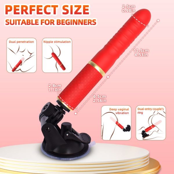 Thrusting Dildo Fickmaschine – Handheld Blowjob Vibrator mit Saugfuß – Bild 7