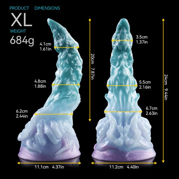 Fantasy Silikon Strap-On Dildos – Blaue Tentakel Saugnapf Butt Plug für Frauen Sexspielzeuge – Bild 13