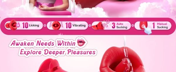 Zungen-Saug-Kitzler Vibrator – Realistische Mund-Lippen Oralsexspielzeuge für Männer und Frauen – Bild 3