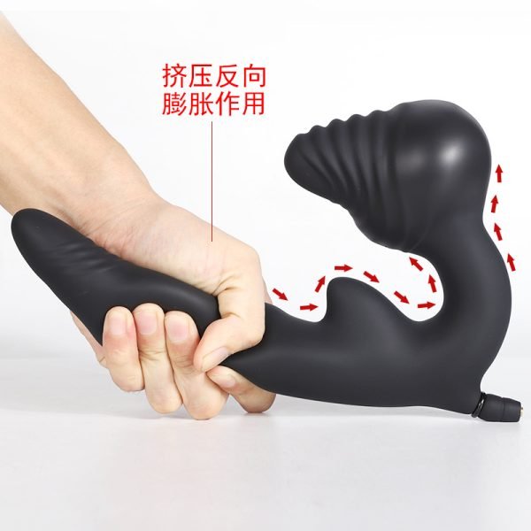 Aufblasbarer Double Penetration Anal Butt Plug – Fantasy Schwarze Silikon Sexspielzeuge für Frauen – Bild 4