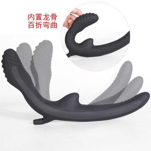 Aufblasbarer Double Penetration Anal Butt Plug – Fantasy Schwarze Silikon Sexspielzeuge für Frauen – Bild 5