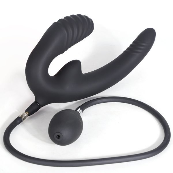 Aufblasbarer Double Penetration Anal Butt Plug – Fantasy Schwarze Silikon Sexspielzeuge für Frauen – Bild 6