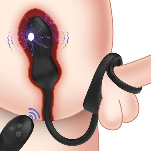 Fernsteuerbarer Vibrations-Penisring & Prostatamassage – Elektro-Stimulations-Männer Sexspielzeug – Bild 10
