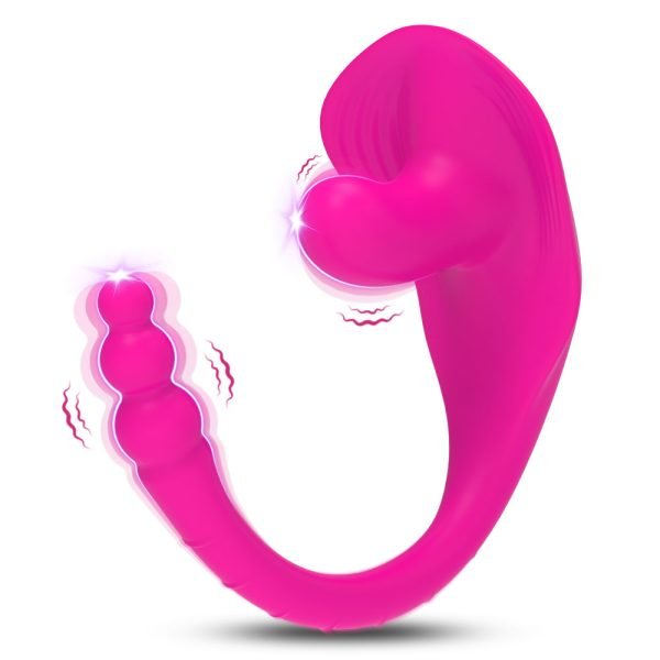 Doppelte Stimulation Vagina-Anal Plug Vibrator – Silikon Stoß-Vibrator für Frauenmasturbation – Bild 8