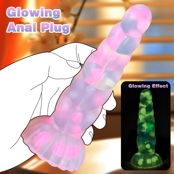 Silikon Anal Dildo Plug – Fantasie-Spielzeug leuchtet im Dunkeln für Frauen