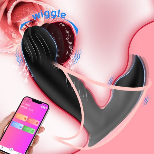 Thrusting Analplug – Schwarzer Silikon-Dual-Vibrationsplug mit Klitorisstimulation für Frauen – Bild 11