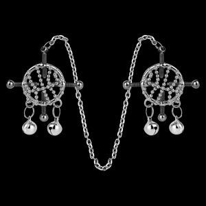 Metallglocken Nippelpiercings Bondage Kit – Extreme Fesselungen Zwangsorgasmus Sexspielzeuge