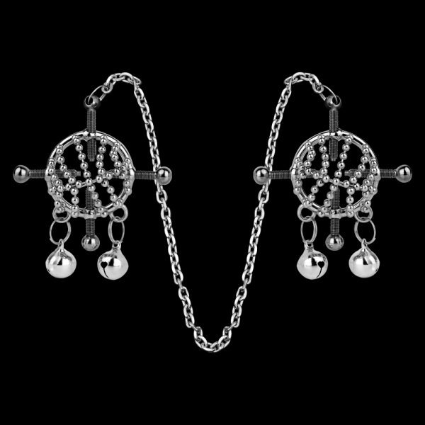 Metallglocken Nippelpiercings Bondage Kit – Extreme Fesselungen Zwangsorgasmus Sexspielzeuge