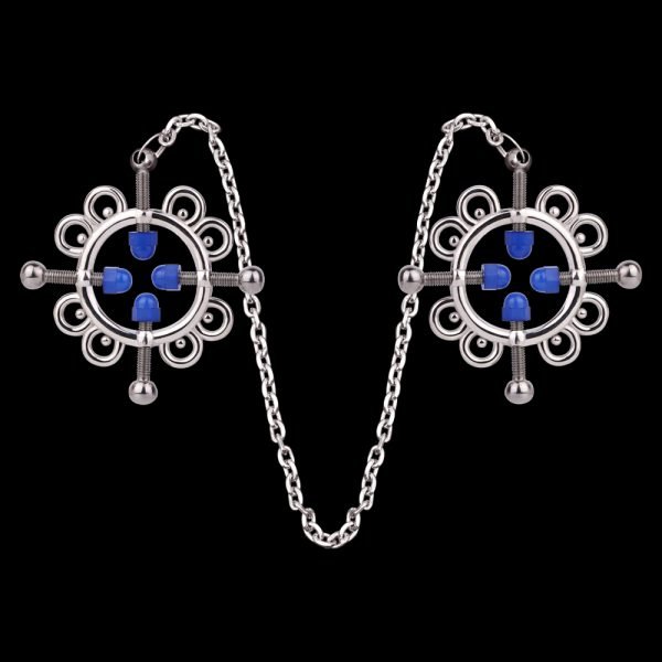 Schneeflocken Nippelpiercings Bondage Kit – Metallene Extreme Fesselungen für Frauen BDSM Spielzeuge