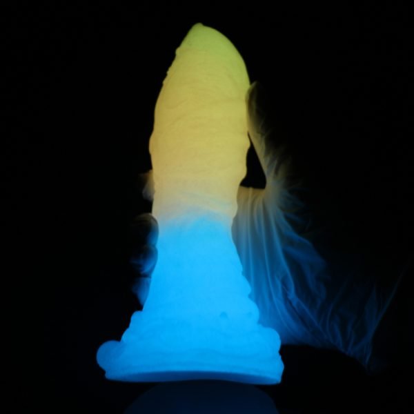 Fantasy Saugnapf Dildos – Leuchtender Regenbogen Silikon Analplug für Frauen Sexspielzeuge – Bild 13