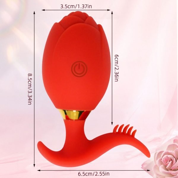 App-gesteuertes Vibrations-Analdildo Rose Toy – Rotes wasserdichtes Silikon Sexspielzeug für Frauen – Bild 3