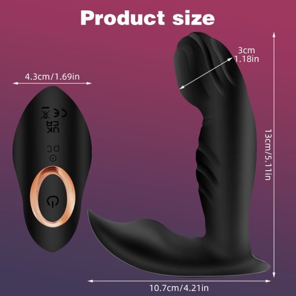 Thrusting Analplug – Schwarzer Silikon-Dual-Vibrationsplug mit Klitorisstimulation für Frauen – Bild 2