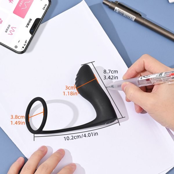 Cockring & Analplug Vibratoren Prostata Massage – Schwarze Silikon-Sextoys für Männer – Bild 6