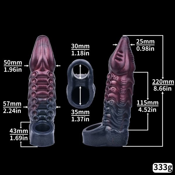 Realistischer Fantasy 8-Zoll Mikropenis – Tentakel Penisbruch-Extender Sexspielzeug für Männer – Bild 11