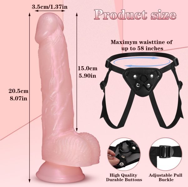 Strap-On Realistischer Dildo Fingern – Pinkes Silikon Vaginal-Masturbationsspielzeug für Frauen – Bild 2