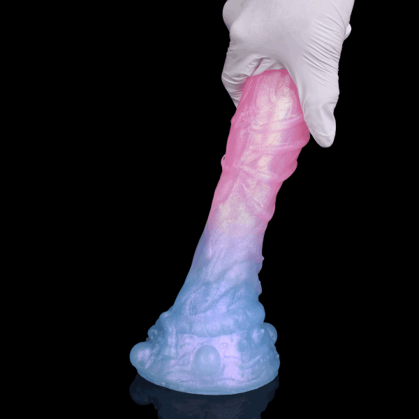 Fantasy Saugnapf Dildos – Leuchtender Regenbogen Silikon Analplug für Frauen Sexspielzeuge – Bild 12