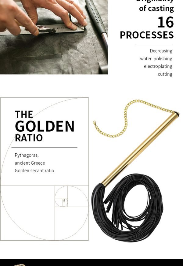 Leder Flogger Bondage Kit – Goldener Gürtel Spanking BDSM Sexspielzeuge für Männer und Frauen – Bild 5