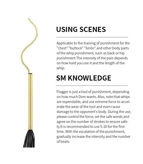 Leder Flogger Bondage Kit – Goldener Gürtel Spanking BDSM Sexspielzeuge für Männer und Frauen – Bild 7