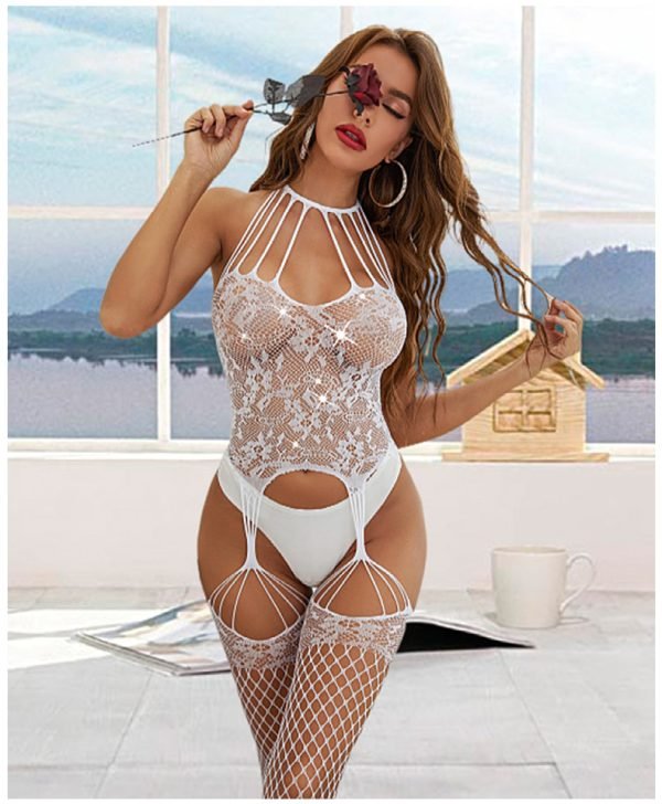 Offene Crotchless Dessous Sexy Kleidung - Fishnet Bodysuit Bondage Dessous Geschenke – Bild 5