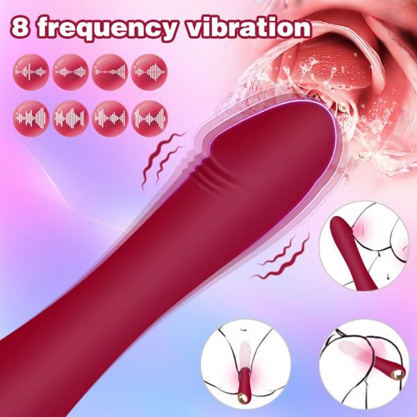 Multi-Anal Dildo G-Punkt Vibrator – Rotes Silikon Frauen Masturbation Sexspielzeug – Bild 4