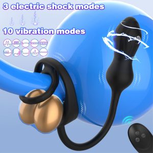 Fernsteuerbarer Vibrations-Penisring & Prostatamassage – Elektro-Stimulations-Männer Sexspielzeug