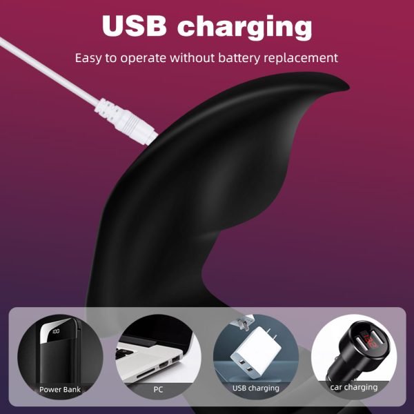 Thrusting Analplug – Schwarzer Silikon-Dual-Vibrationsplug mit Klitorisstimulation für Frauen – Bild 4