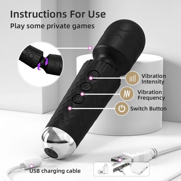 Wasserdichter Magic Wand Vibrator – Diamantförmiger Klitorisstimulator Sexspielzeug für Frauen – Bild 4