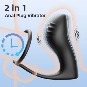 Cockring & Analplug Vibratoren Prostata Massage – Schwarze Silikon-Sextoys für Männer
