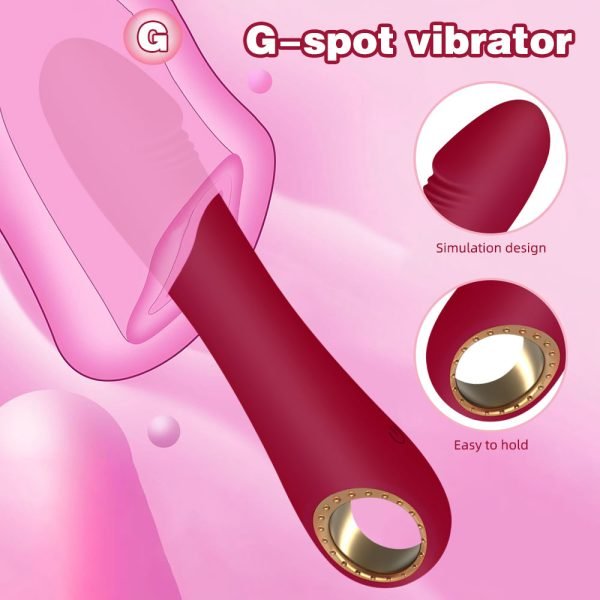 Multi-Anal Dildo G-Punkt Vibrator – Rotes Silikon Frauen Masturbation Sexspielzeug – Bild 5