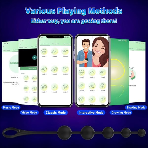 Analplug mit Perlen – App-gesteuerter Vibrator Sexspielzeug für Männer & Frauen – Bild 4