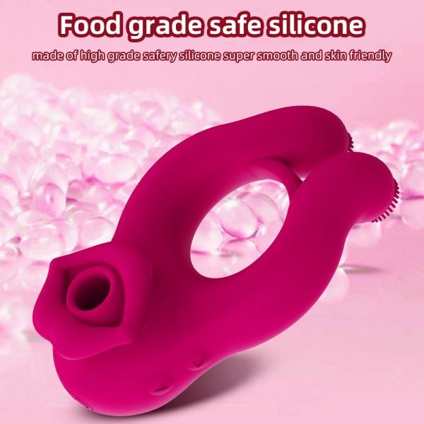 Mund-Saugender Klitorisstimulator Penisring – Silikon Multi-Stimulation Sexspielzeug für Frauen & Männer