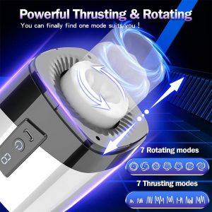 Intelligenter Silikon Thrusting Masturbator für Männer – Rotierende Saugnapf Vibrations Penis Massager