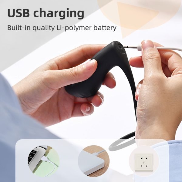 Cockring & Analplug Vibratoren Prostata Massage – Schwarze Silikon-Sextoys für Männer – Bild 9