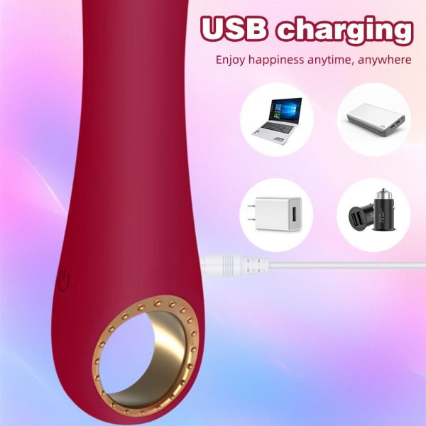 Multi-Anal Dildo G-Punkt Vibrator – Rotes Silikon Frauen Masturbation Sexspielzeug – Bild 6