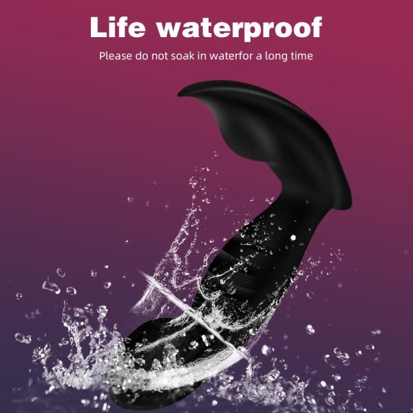 Thrusting Analplug – Schwarzer Silikon-Dual-Vibrationsplug mit Klitorisstimulation für Frauen – Bild 6