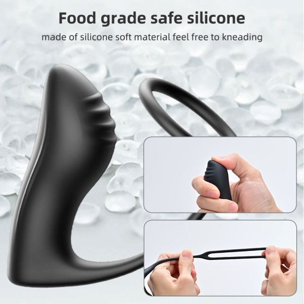 Cockring & Analplug Vibratoren Prostata Massage – Schwarze Silikon-Sextoys für Männer – Bild 11