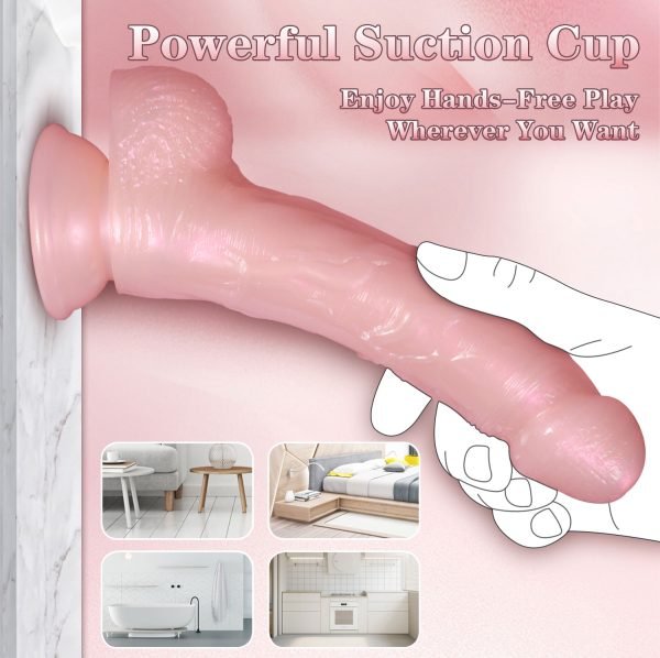 Strap-On Realistischer Dildo Fingern – Pinkes Silikon Vaginal-Masturbationsspielzeug für Frauen – Bild 6