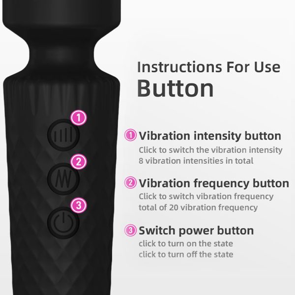 Wasserdichter Magic Wand Vibrator – Diamantförmiger Klitorisstimulator Sexspielzeug für Frauen – Bild 8